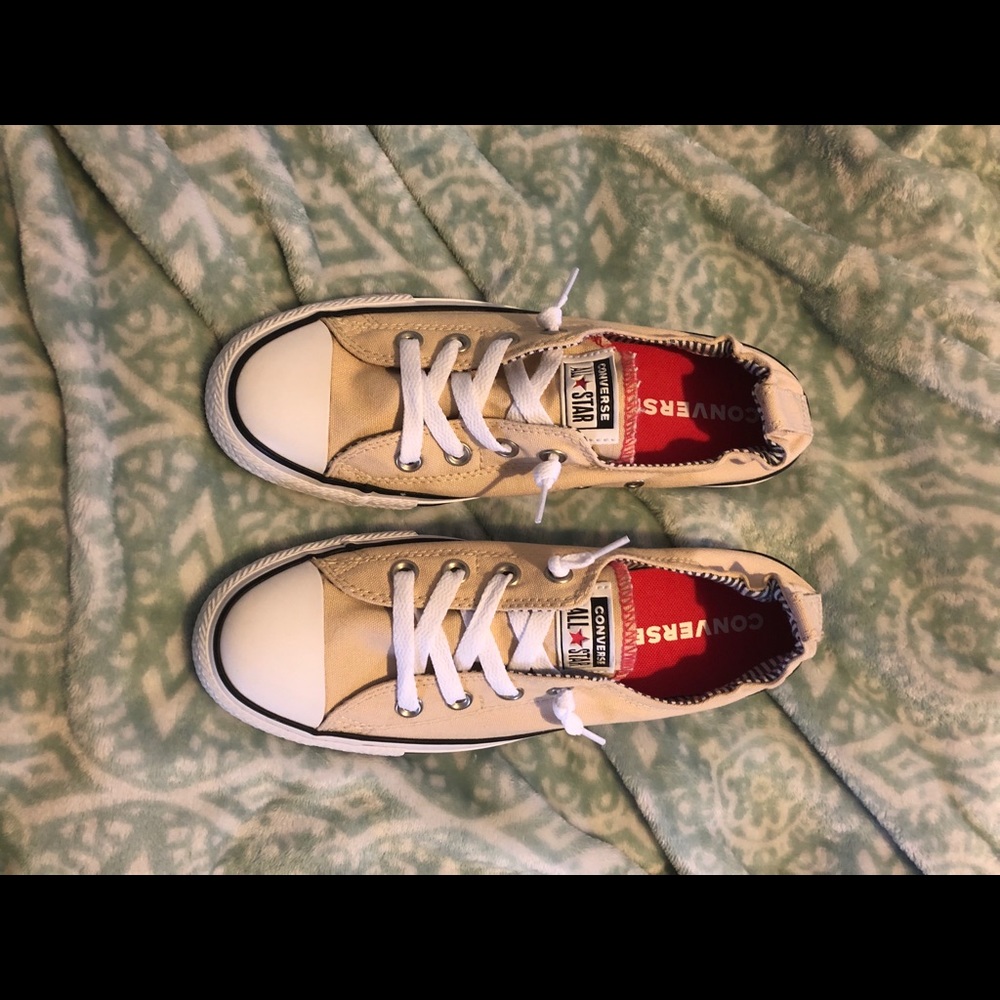 Converse pale putty shoreline slip on shoes. 9.5